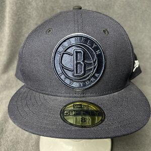 New Era 59Fifty Brooklyn Nets Hat Size 8 Fitted Wool Cap  Blue New York